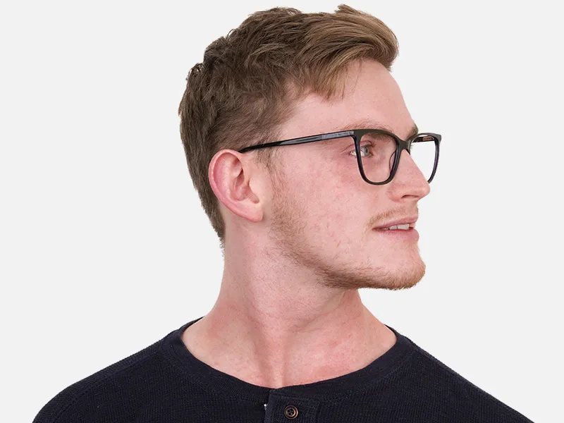 Black Designer Glasses with Purple Stripe Unisex-2