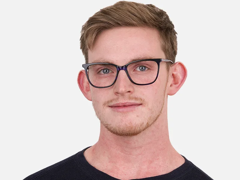 Designer Dark Dusty Blue Eyeglasses Unisex-2