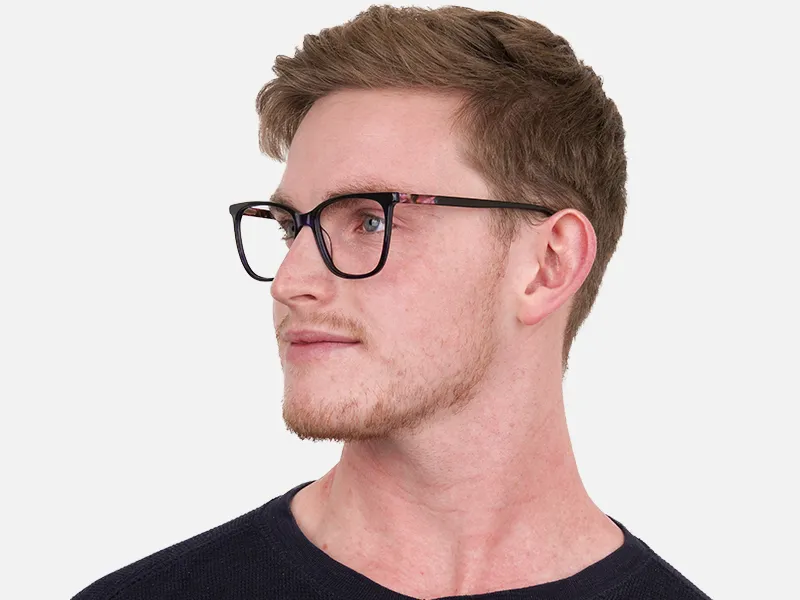 Designer Dark Violet Marble Eyeglasses Unisex-2