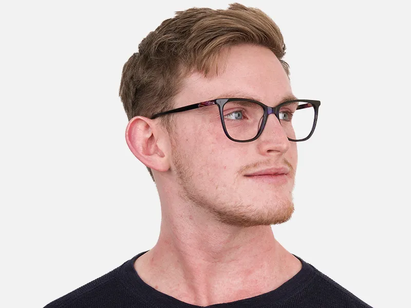 Designer Dark Dusty Blue Eyeglasses Unisex-2