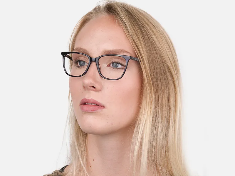 Black Designer Glasses with Purple Stripe Unisex-2