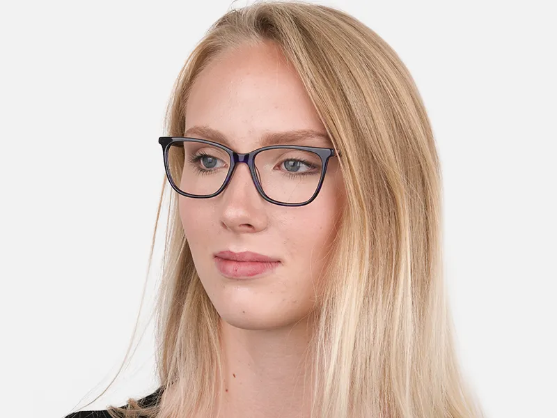 Designer Dark Dusty Blue Eyeglasses Unisex-2