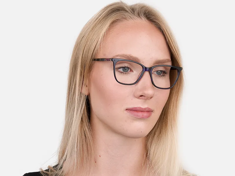 Designer Dark Dusty Blue Eyeglasses Unisex-2