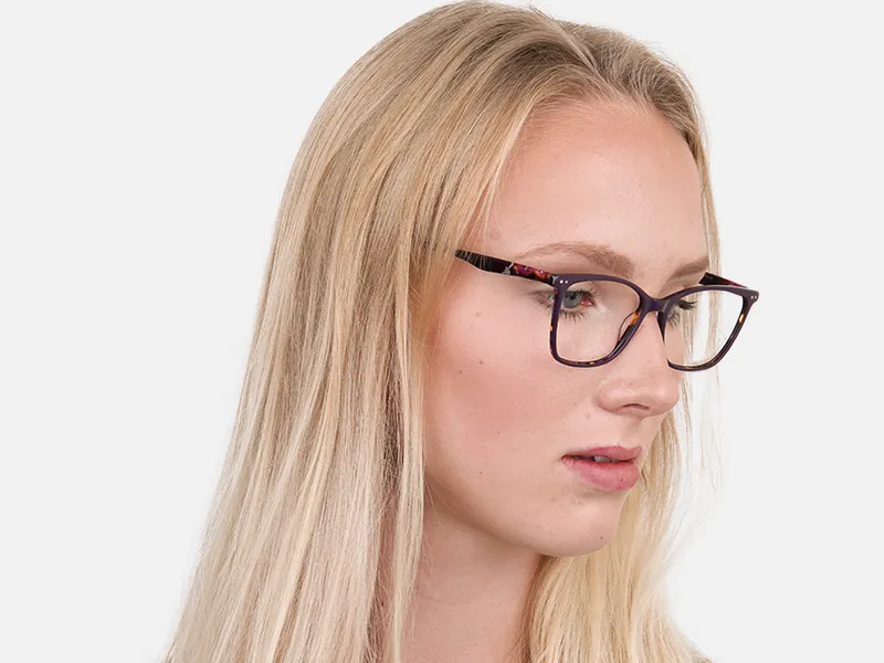 Designer Raisin Purple & Tortoise Eyeglasses Women-2