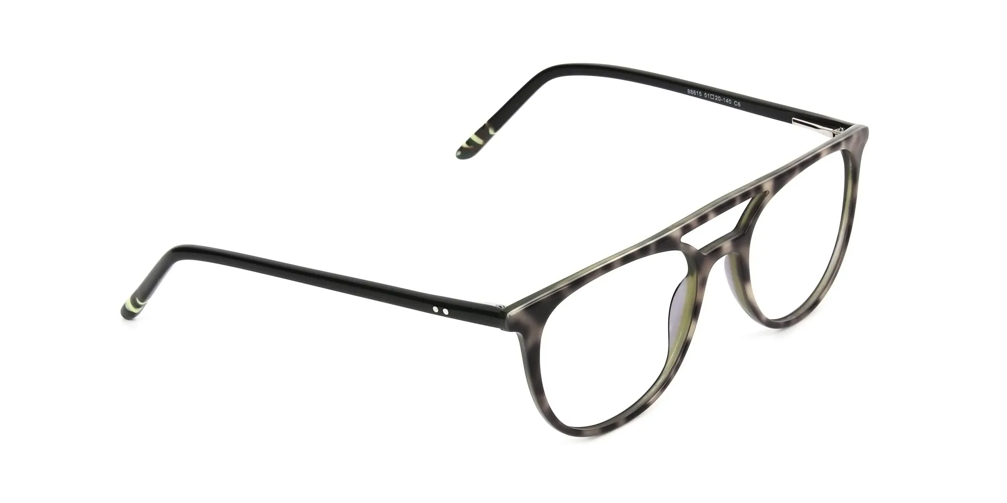 Jungle Green & Grey Tortoise Pilot Spectacles - 2