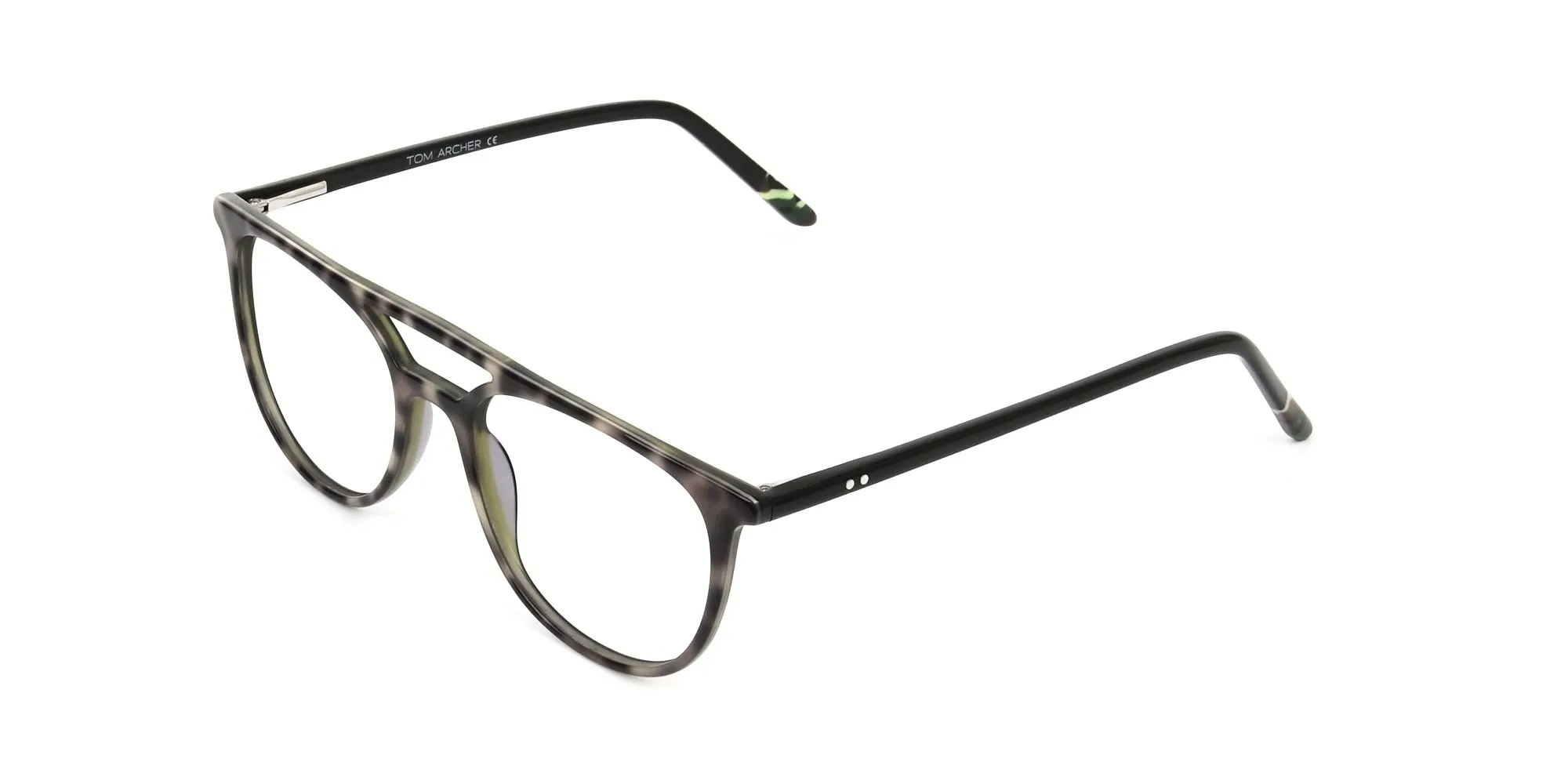 Jungle Green & Grey Tortoise Pilot Spectacles - 2