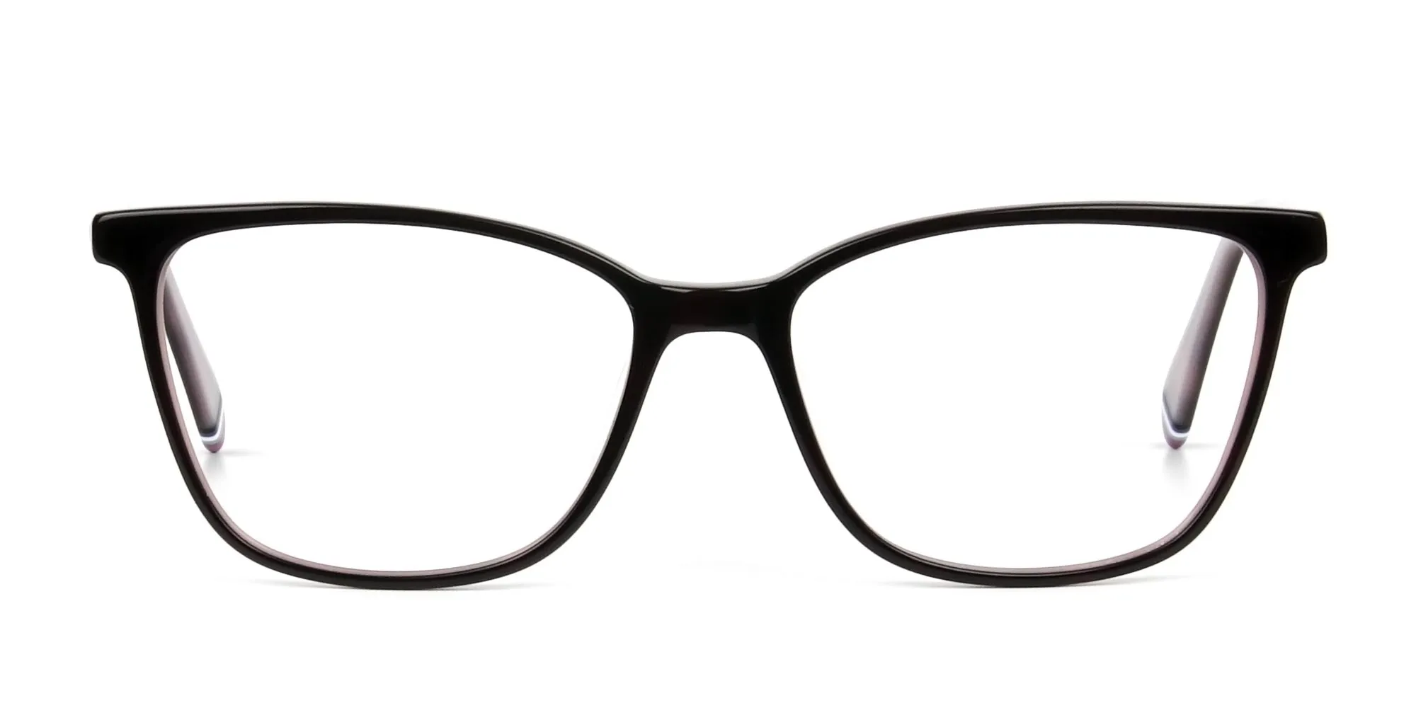 Dark Brown & Silver Lilac Rectangular Spectacles  - 2
