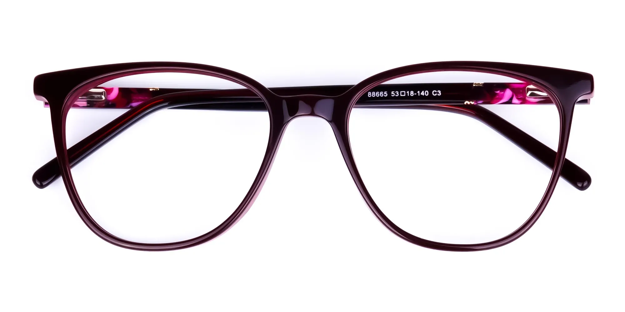 burgundy cat eye glasses -2
