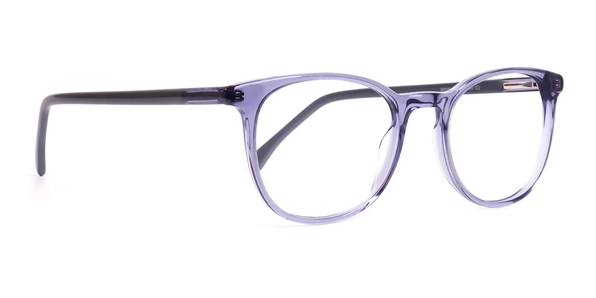 Crystal Space Grey Full Rim Round Glasses Frames-2