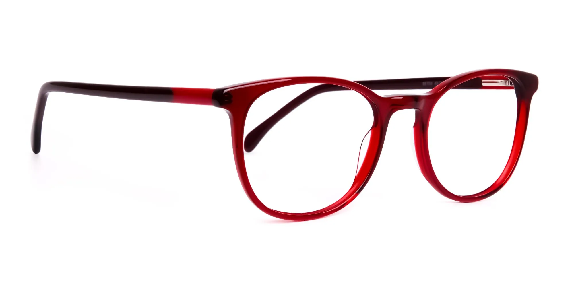 Wine Red Translucent Round Glasses Frames-2