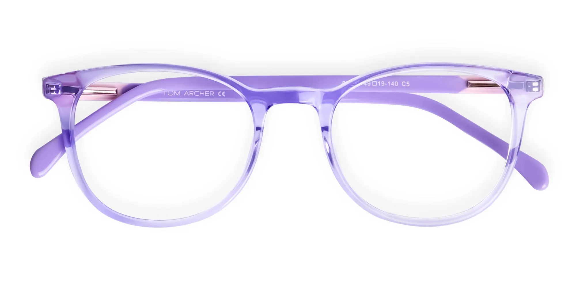 Crystal Pastel Purple Round Glasses Frames-2