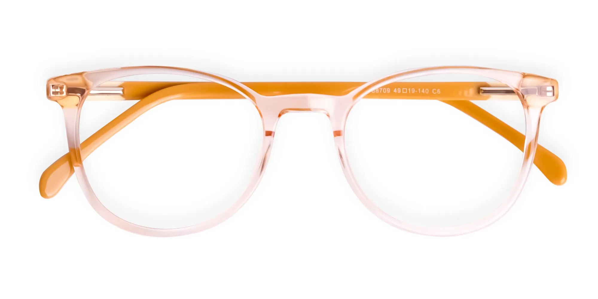 transparent orange Color Round Glasses Frames-2