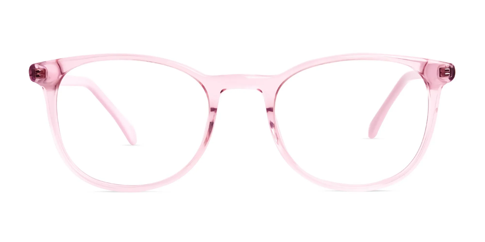 Crystal and transparent blossom Pink Round Glasses Frames-2