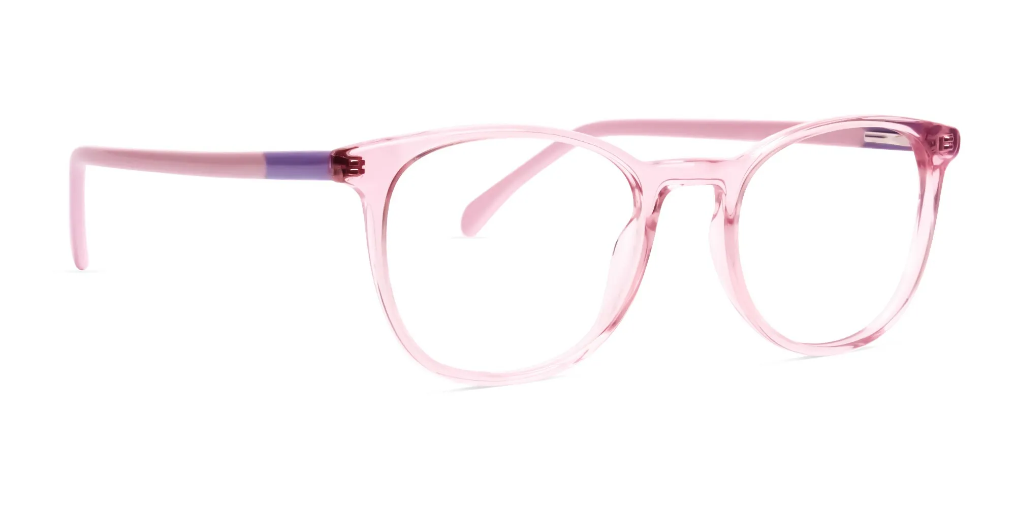 Crystal and transparent blossom Pink Round Glasses Frames-2