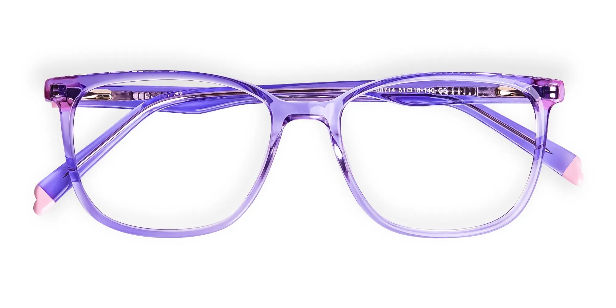 Crystal Light Purple Wayfarer and Rectangular Glasses Frames-2