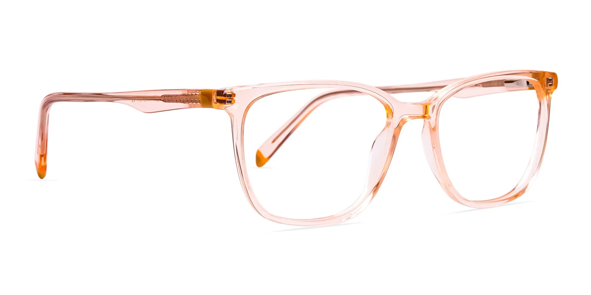 Transparent or crystal clear Orange square and Rectangular Glasses Frames-2