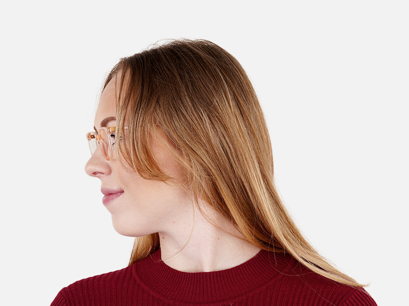 Crystal clear and Transparent Orange Rectangular Glasses Frames-1