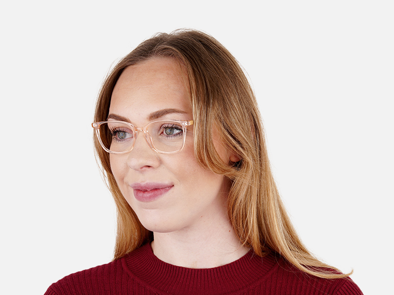 Crystal clear and Transparent Orange Rectangular Glasses Frames-1