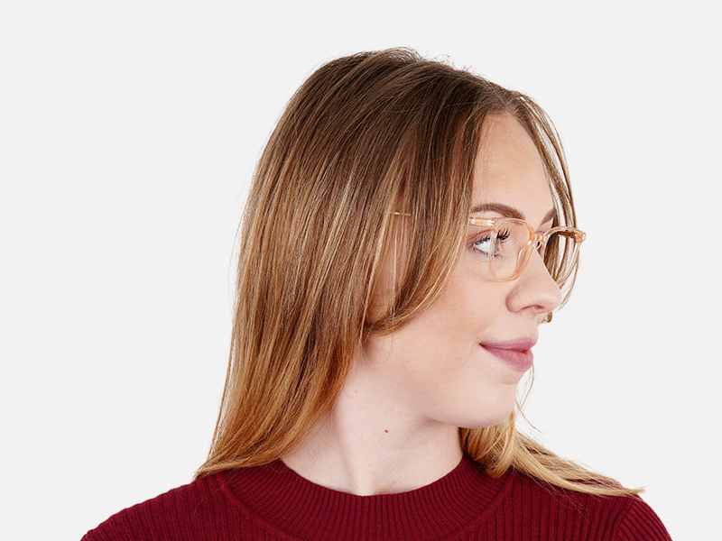Crystal clear and Transparent Orange Rectangular Glasses Frames-1