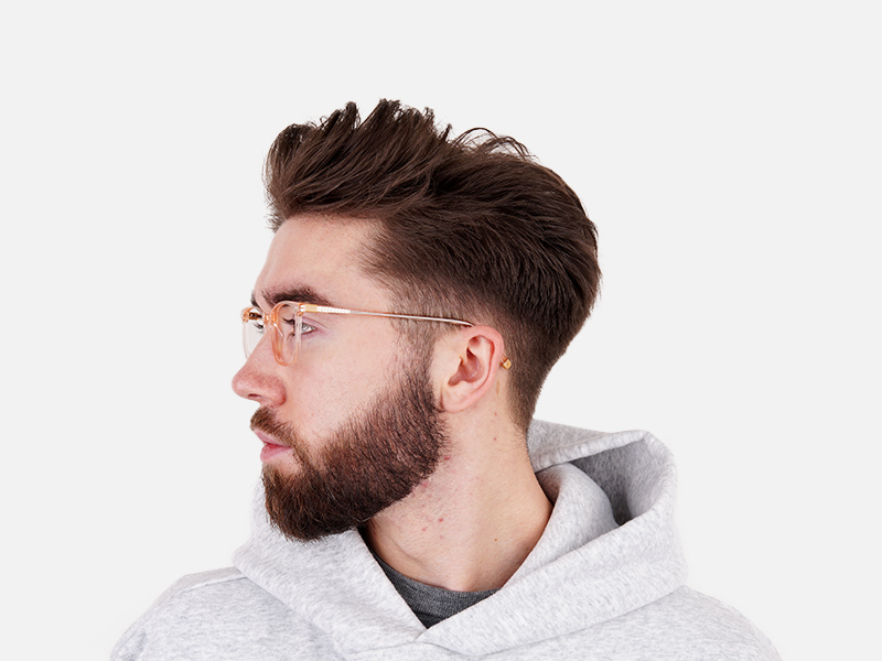 Crystal clear and Transparent Orange Rectangular Glasses Frames-1