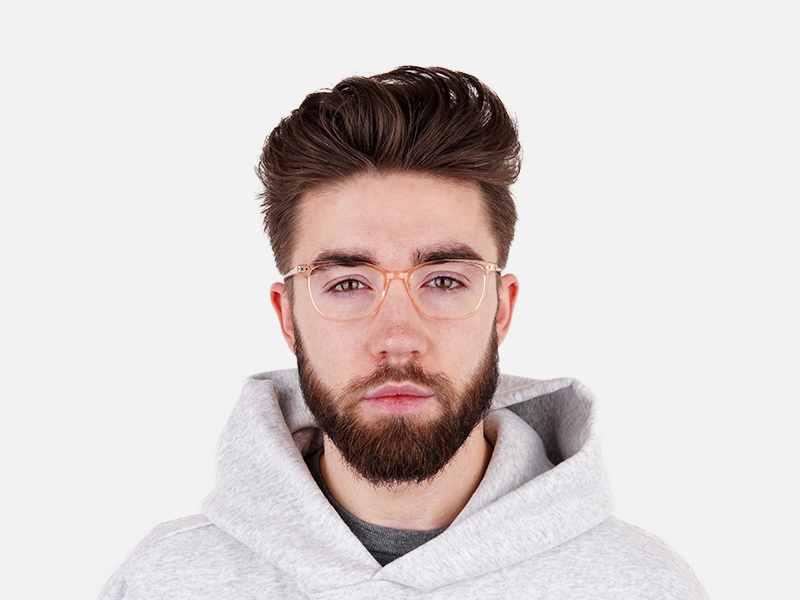 Crystal clear and Transparent Orange Rectangular Glasses Frames-1