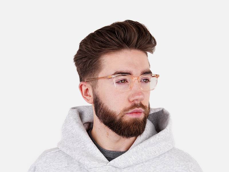Crystal clear and Transparent Orange Rectangular Glasses Frames-1