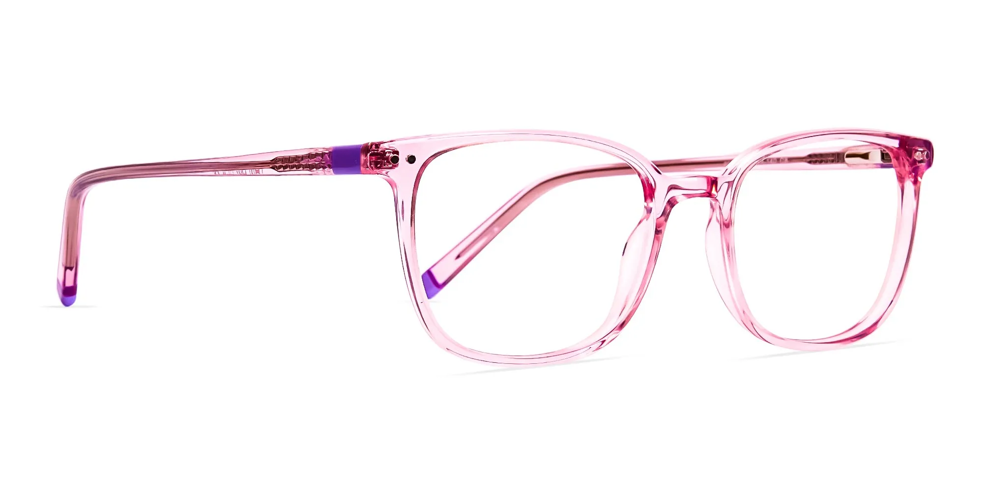 Transparent Pink Rectangular Glasses frames-2
