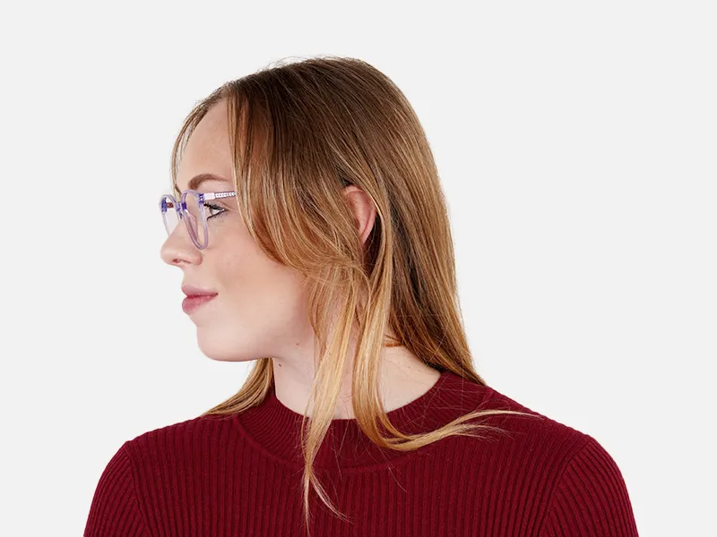 transparent and crystal clear purple round glasses frames-2