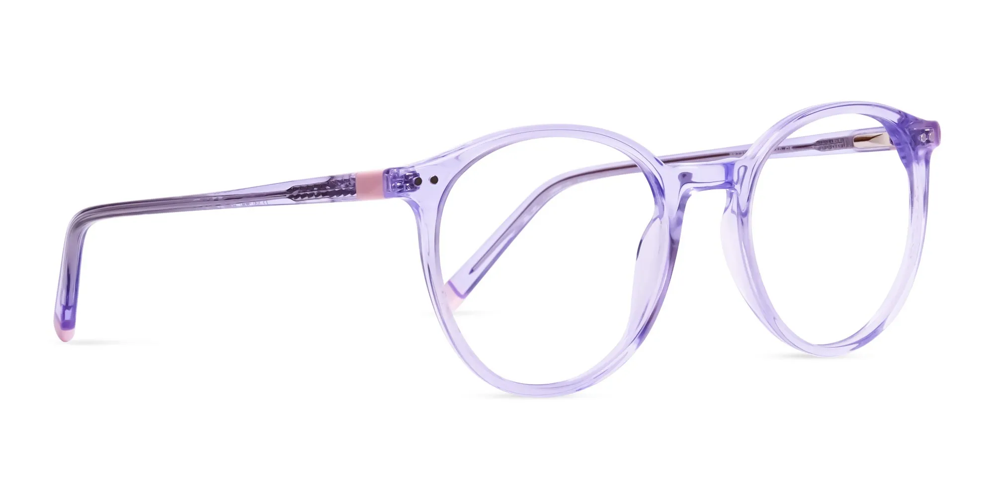 transparent and crystal clear purple round glasses frames-2