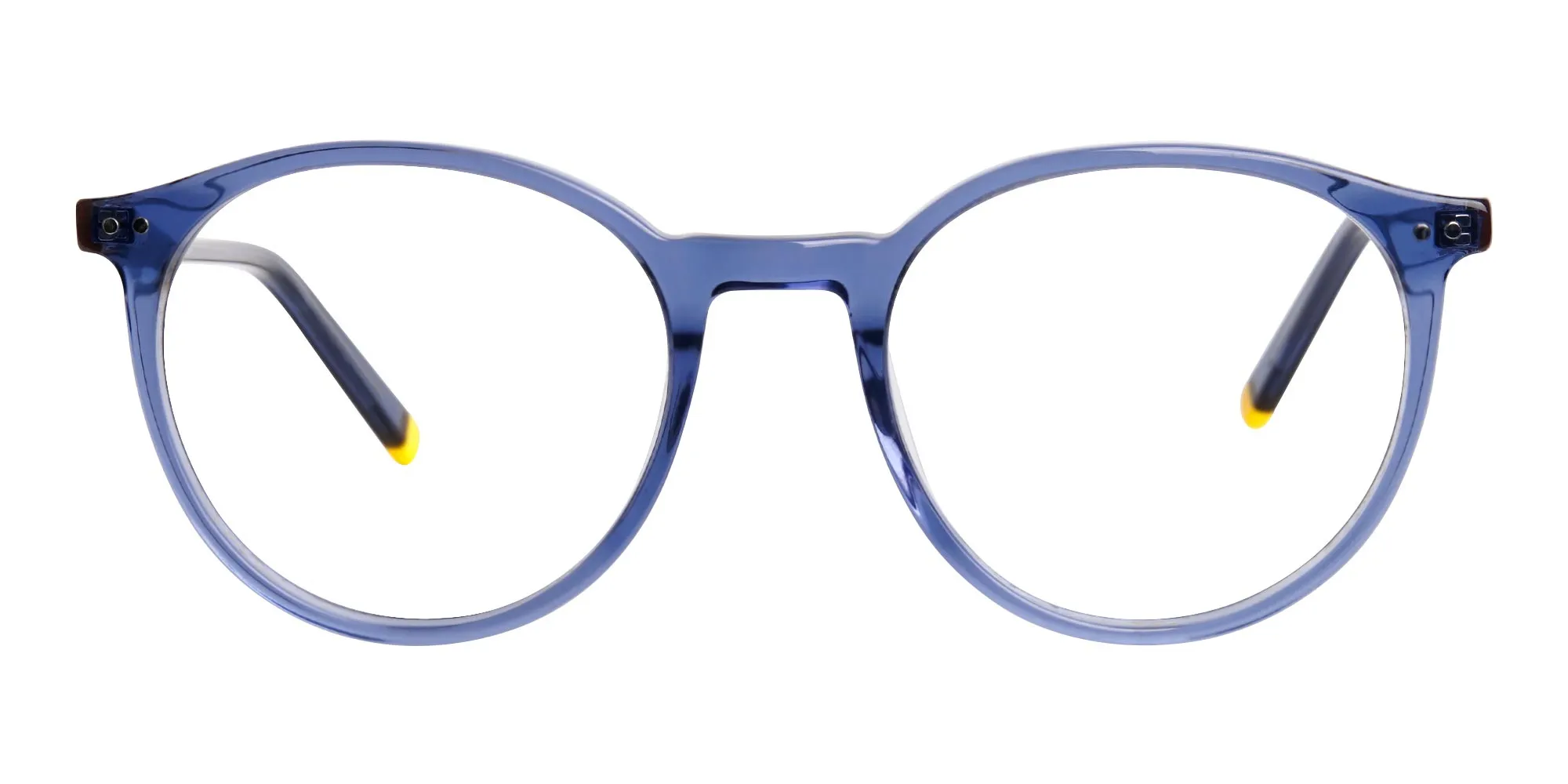 transparent and crystal clear blue round glasses frames-2
