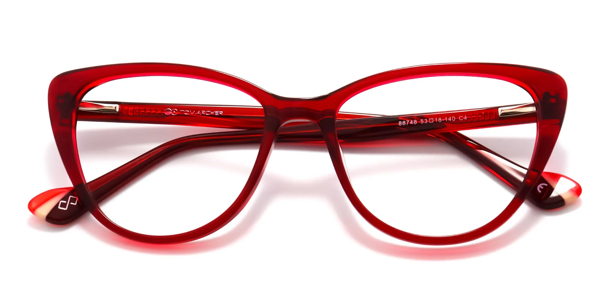 red cat eye reading glasses-2