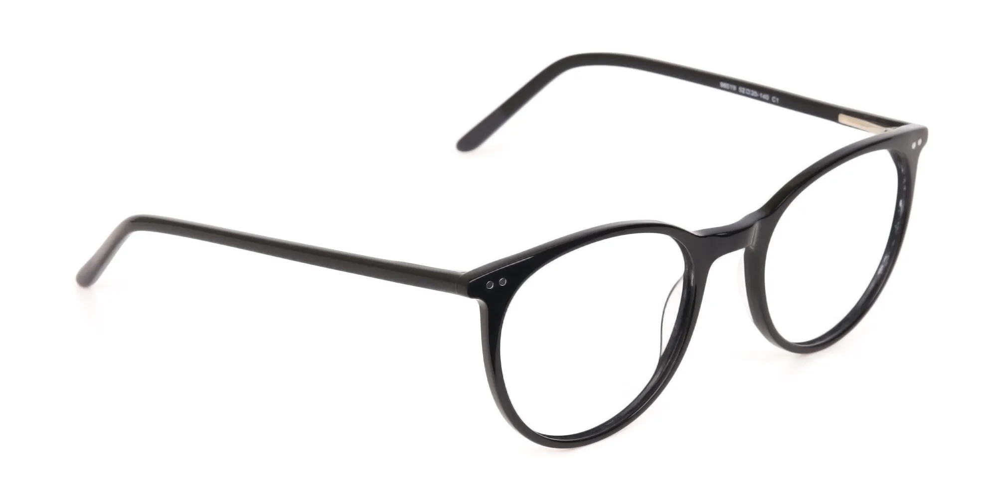 Designer Black Round Acetate Frame For Unisex-2