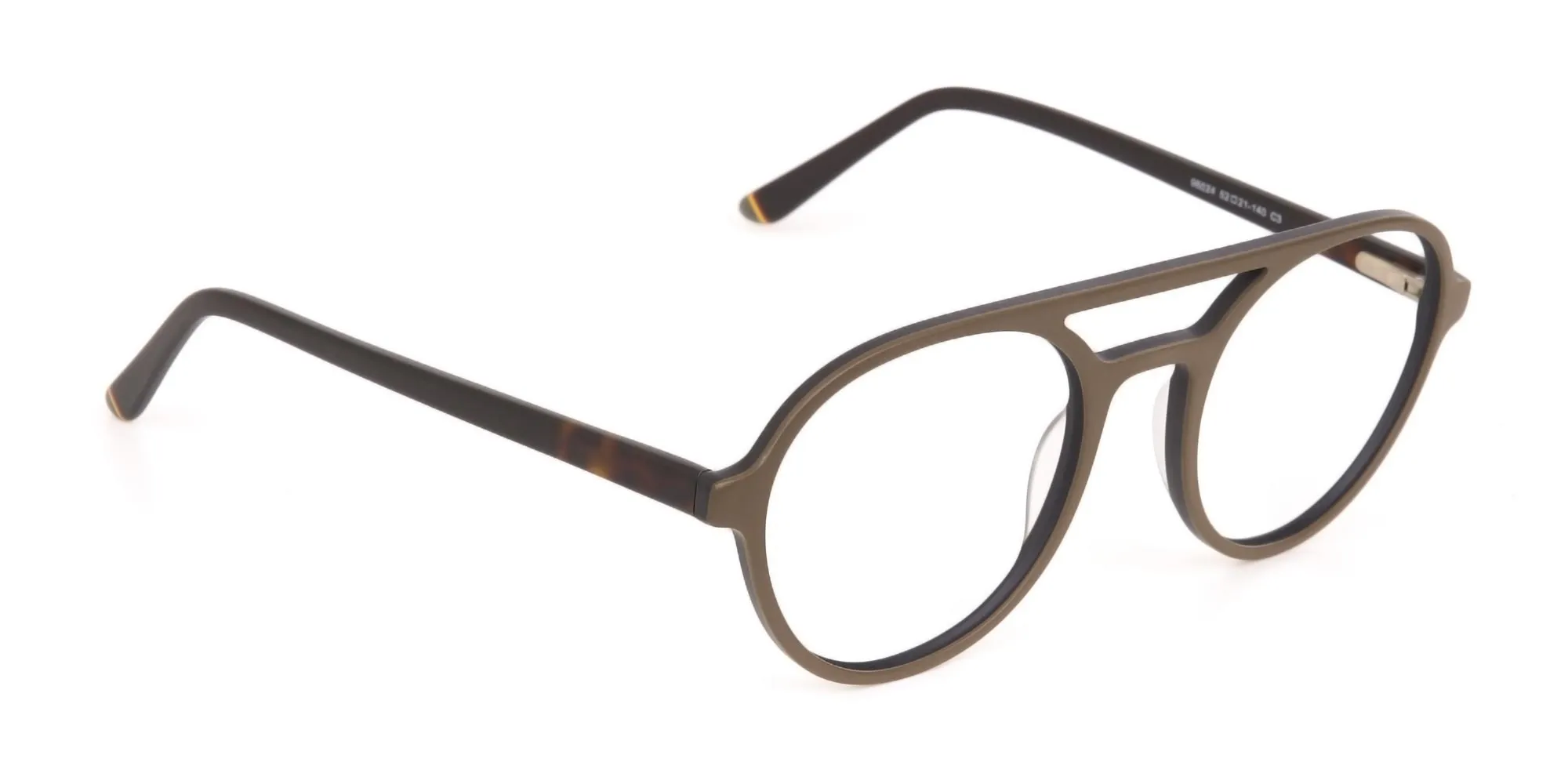 Oak Brown and Tortoise Designer Round Eyeglasses-2