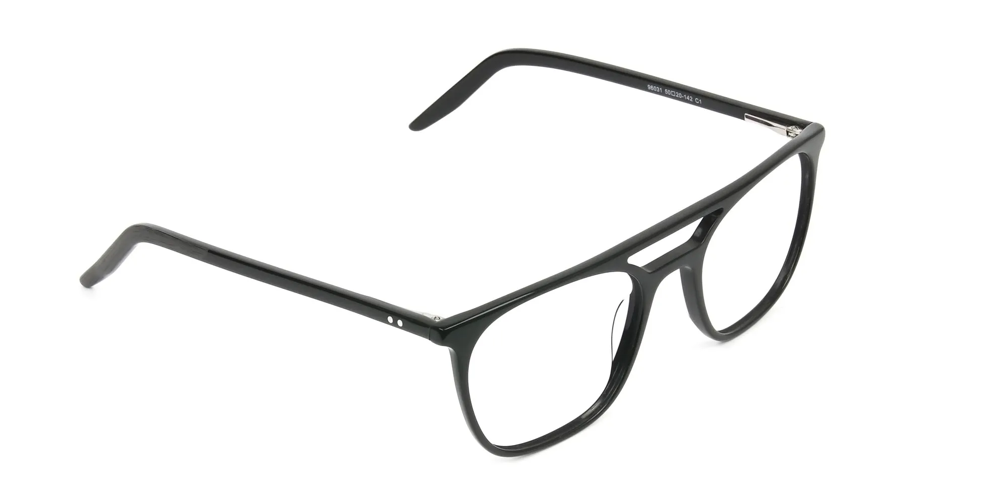 Black Pilot Spectacles in Acetate - 2