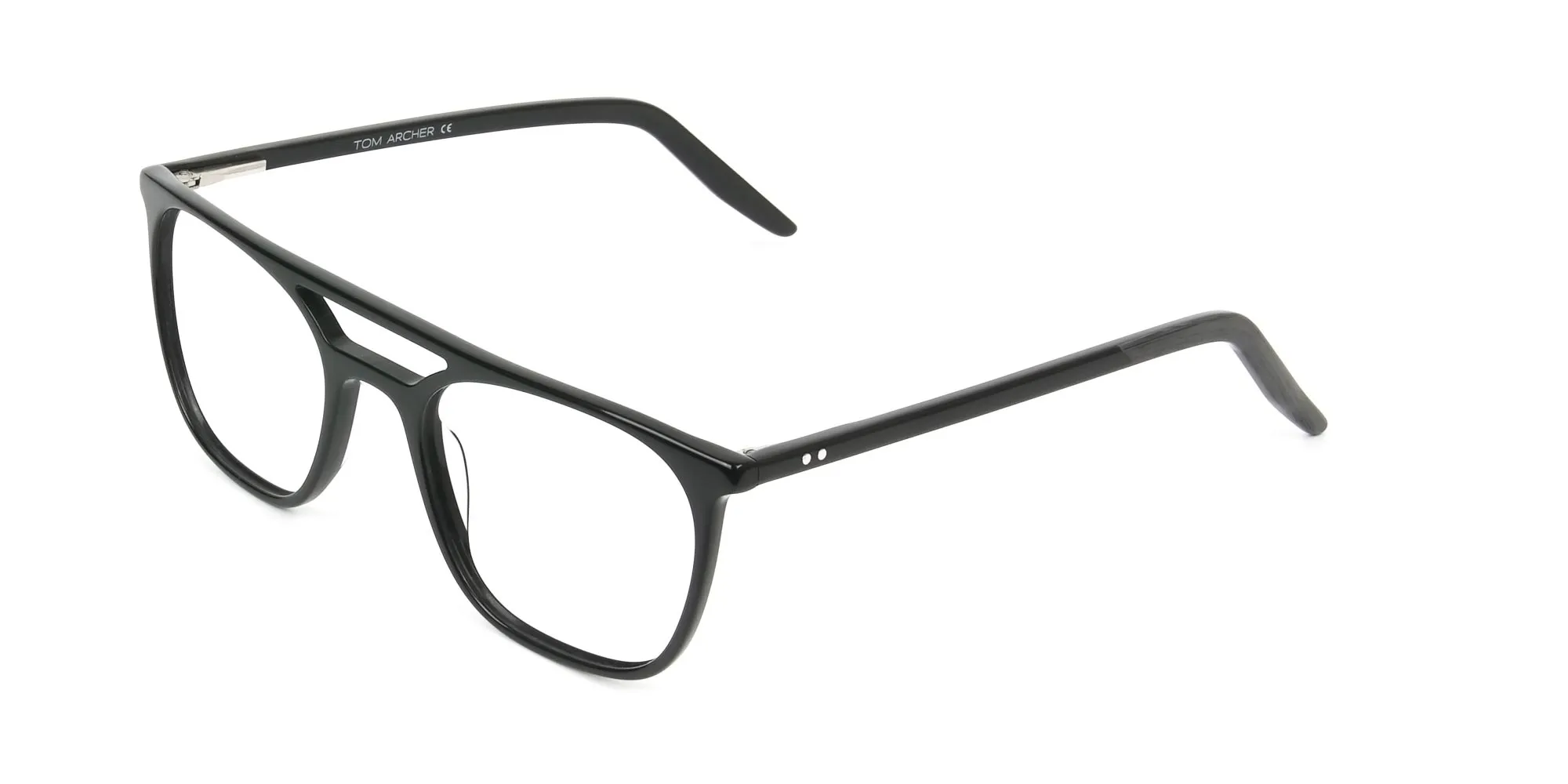 Black Pilot Spectacles in Acetate - 2