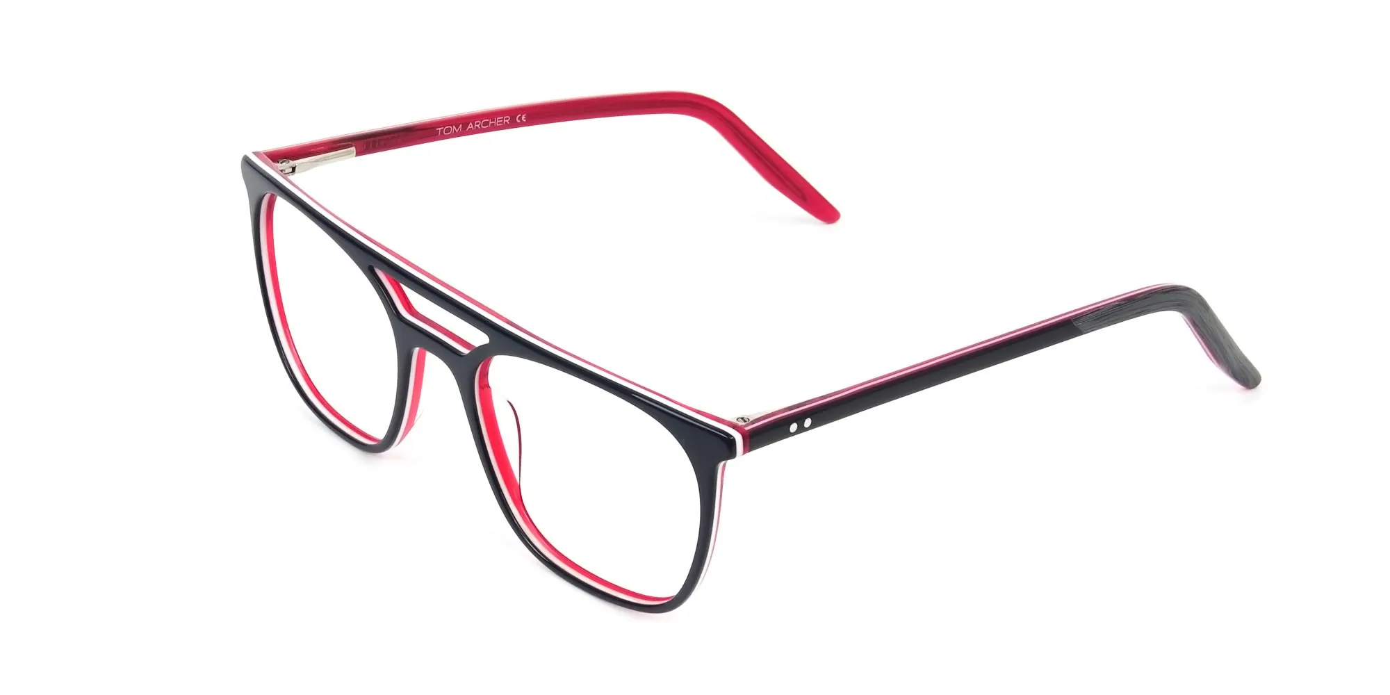 Red & Navy Blue Pilot Spectacles - 2