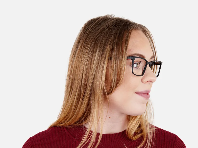 Matte Black Designer Rectangular Glasses frames-2