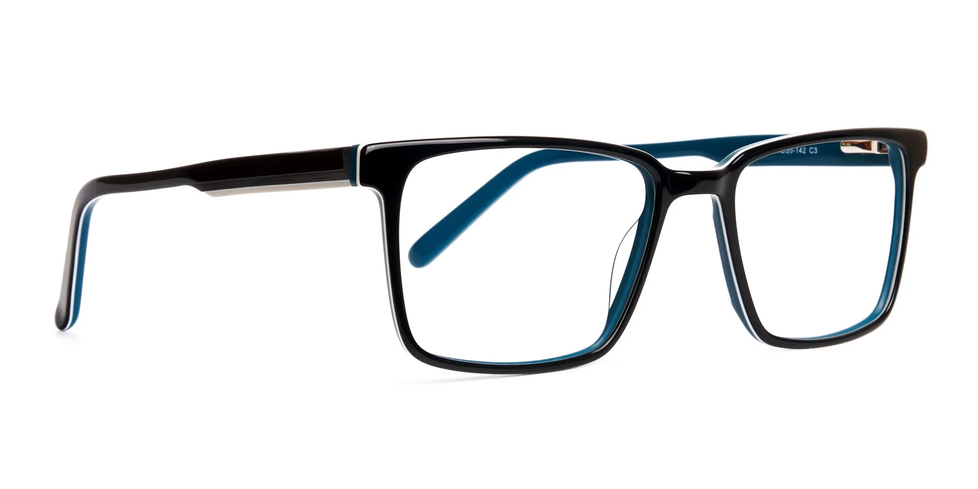 Black and Teal Designer Rectangular Glasses frames-2