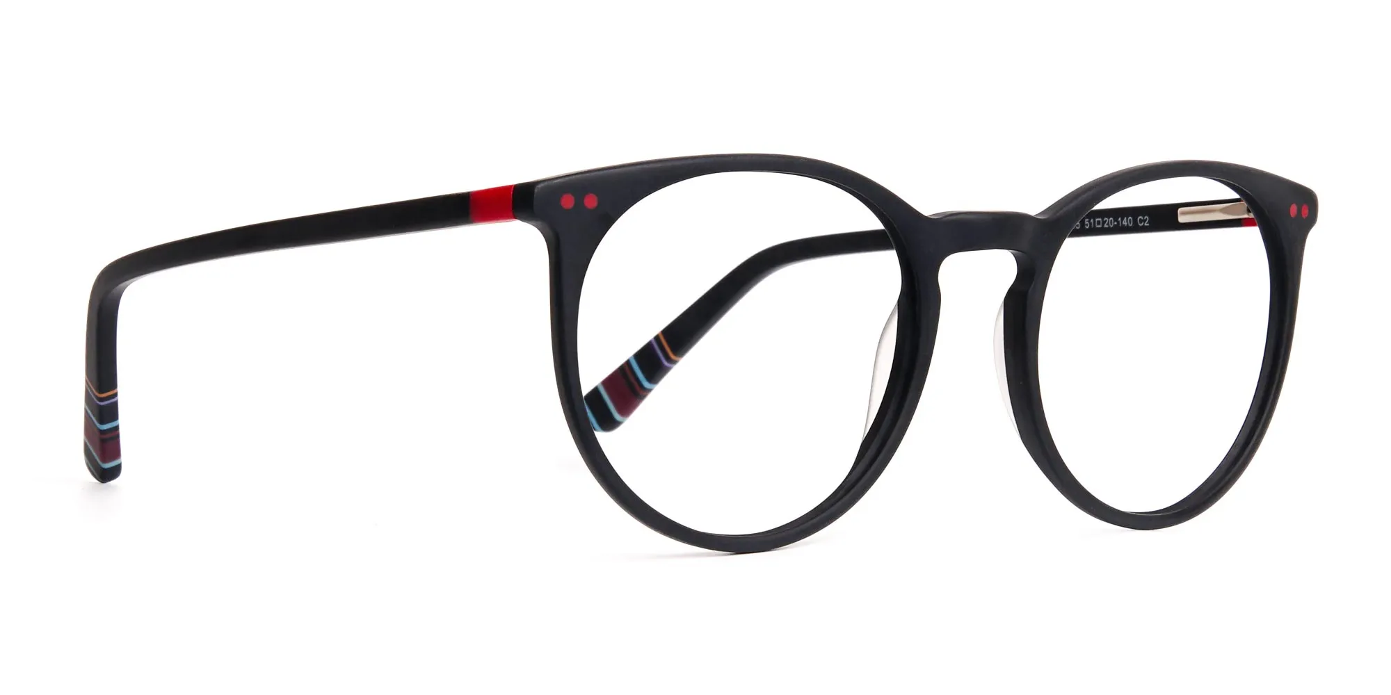 Matte Black Designer Round Glasses frames-2