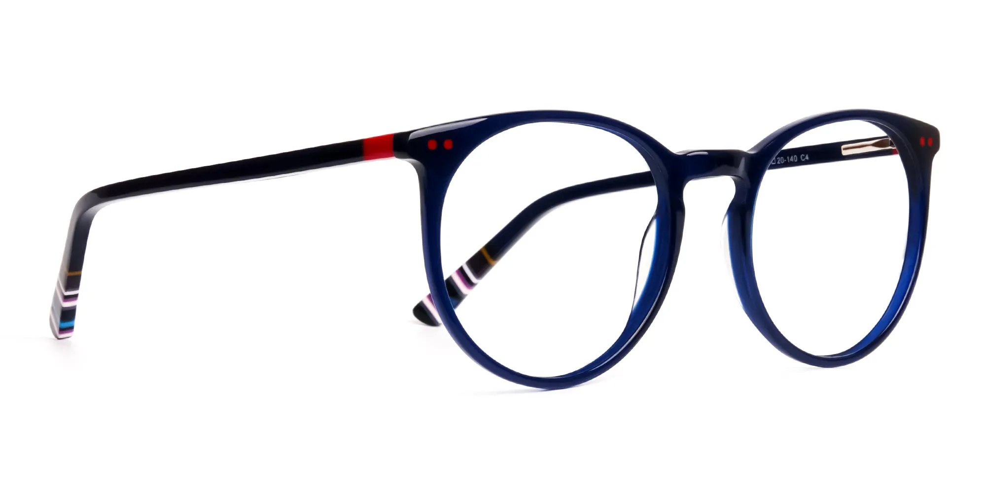 Bright Indigo Blue Designer Round Glasses frames-2