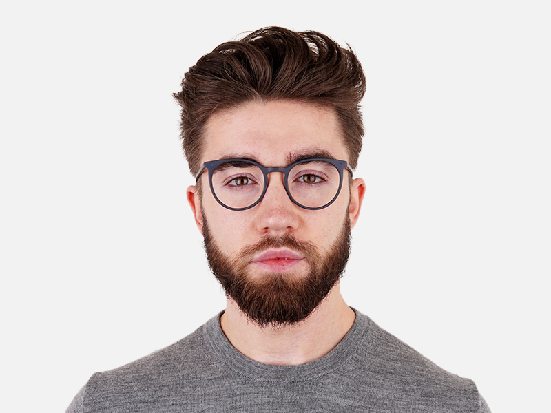 matte black indigo blue designer round glasses frames-1