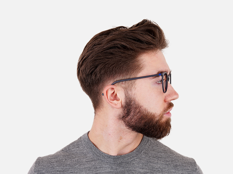 matte black indigo blue designer round glasses frames-1