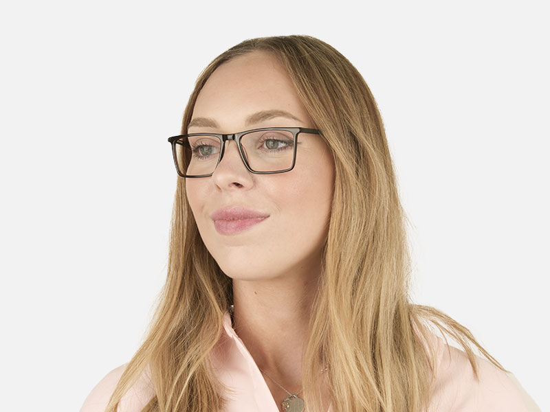 Dark Brown Rectangular Glasses - 1