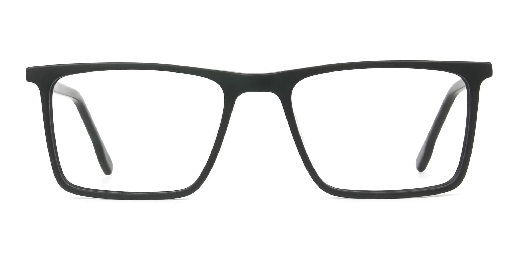 Matte Black & Red Rectangular Glasses - 2