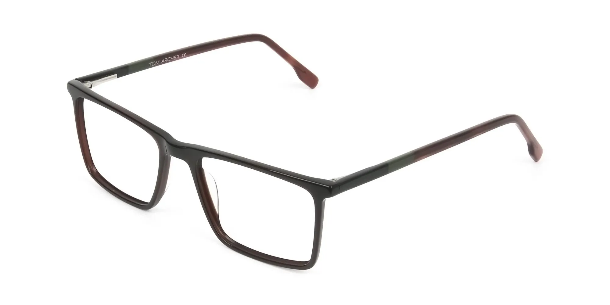 Dark Brown Rectangular Glasses - 2