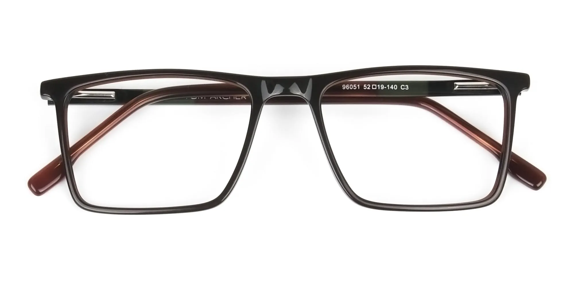 Dark Brown Rectangular Glasses - 2