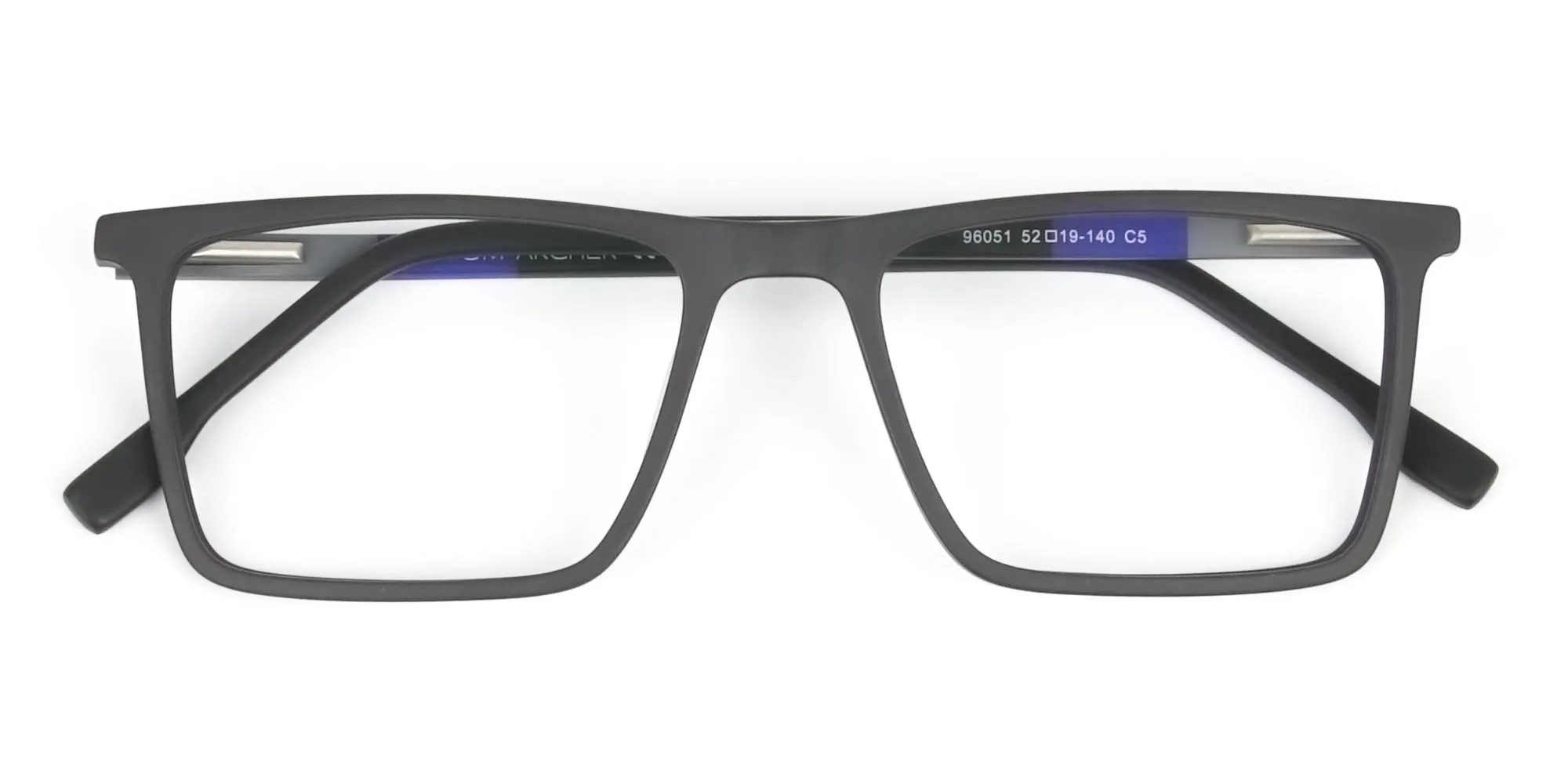 Black & Blue Rectangular Glasses - 2