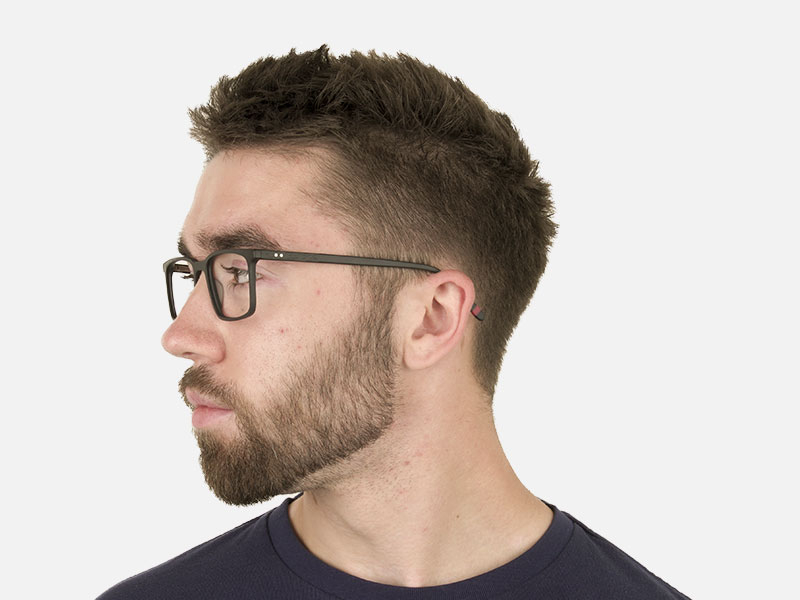 Designer Matte Black Optical Glasses - 1