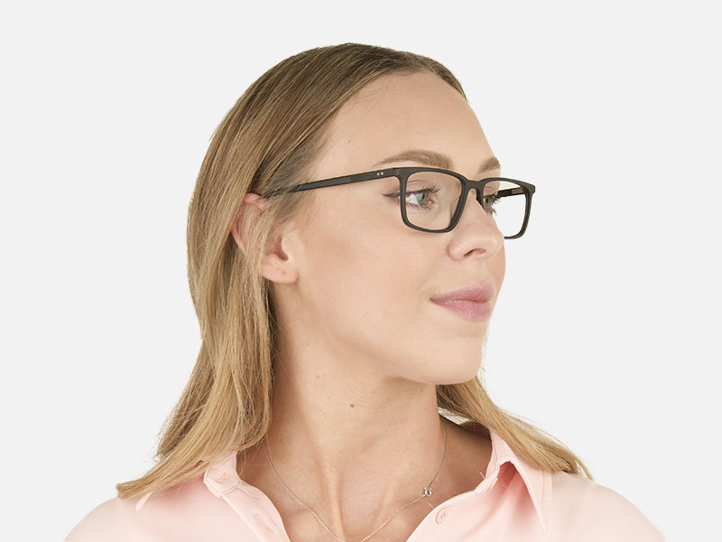 Designer Matte Black Optical Glasses - 1