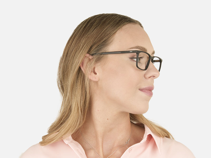 Designer Matte Black Optical Glasses - 1
